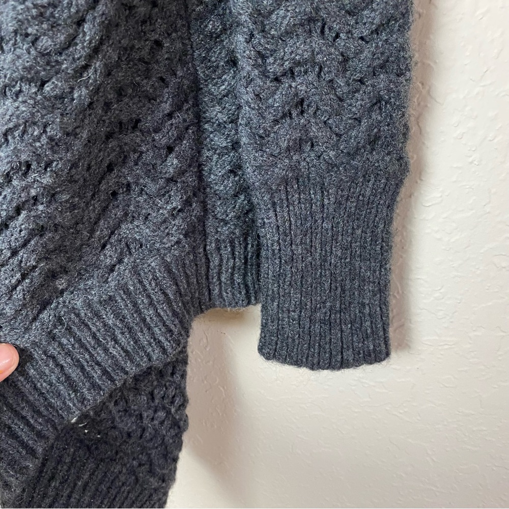 Joie Wool Blend Cascade Open Knit Cardigan Gray - Picture 3 of 7